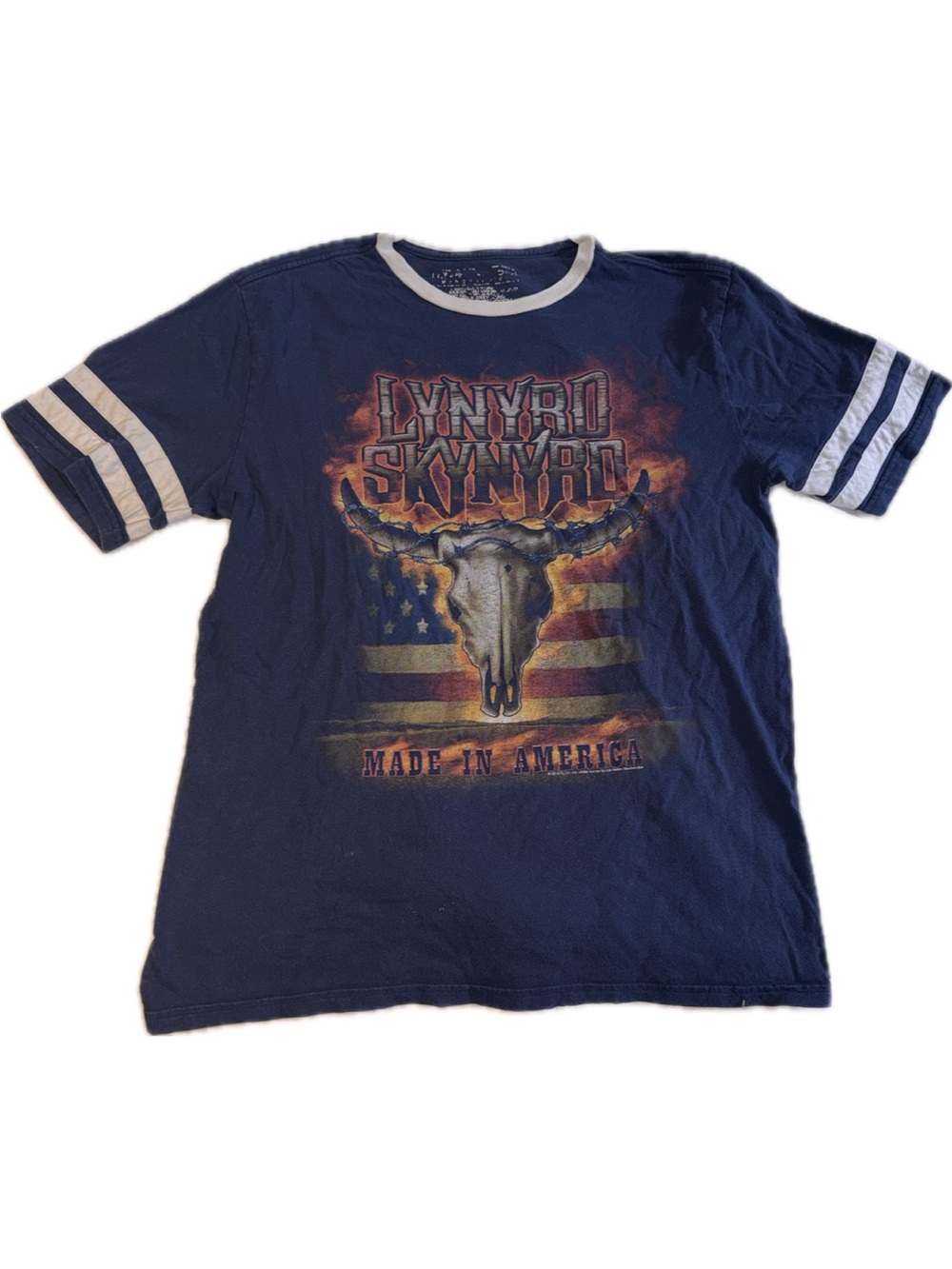 Live Nation Navy Blue Lynyrd Skynyrd Graphic Tee with White Trim